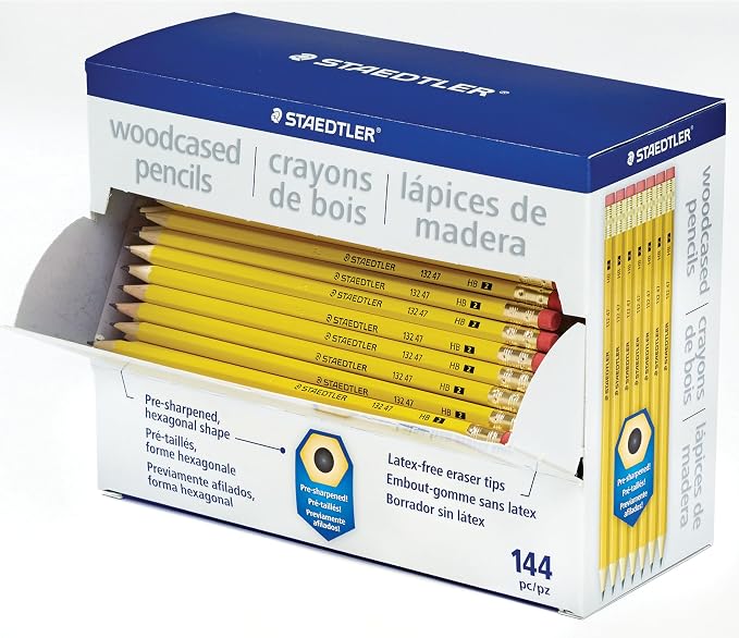 STAEDTLER Yellow School Pencils (1152-Pack), Pre-Sharpened #2 HB with Erasers, Ready-to-Use School Supplies for Students and Teachers