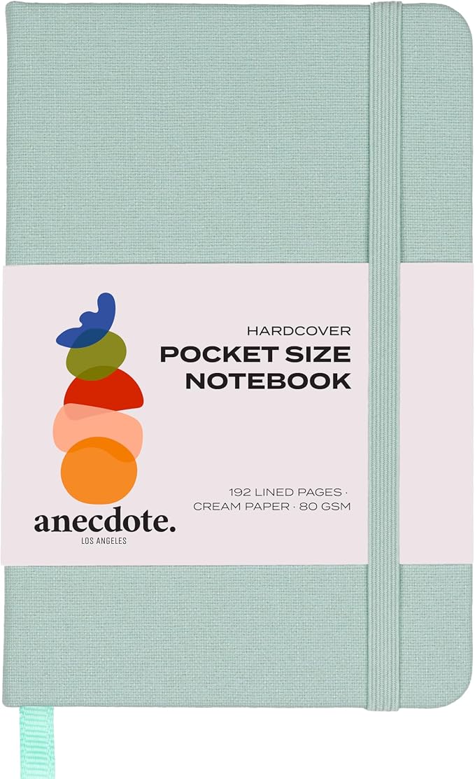 ANECDOTE. Small Journal Notebook for Men & Women, 192 Pages | Thick 80 GSM Lined Paper| Hardcover (5.5"x3.5" Pocket Size) | Daily Journaling Diary for Work, Travel, School & Office Use (Dutch Blue)