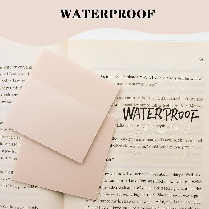 YOUDEFUL 800Pcs Transparent Sticky Notes, Morandi Gray Clear Sticky Notes, 3"x3" Waterproof Translucent Sticky Note Pads, Index Tabs, Clear Post it Notes for Bible Study, See Through Sticky Notes