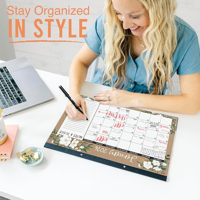 Hadley Designs Large Teacher Desk Calendar 2026-2027 - Desktop Calendar 2026, 18-Month Academic Desk Calendars for School, Home & Office, Cute Classroom Must Haves, Back to School Teacher Gifts