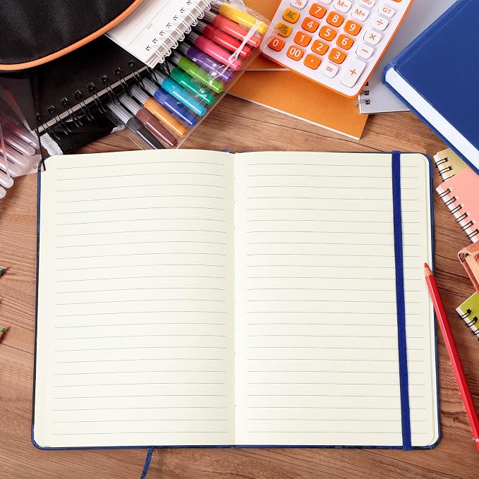 Honoson 20 Pack A5 Lined Journal Notebooks Hardcover Executive Notebook 5.5" x 8.3" PU Leather Wide Ruled Journals Bulk 160 Pages for Back to School Supplies Office Business Home (Royal Blue)