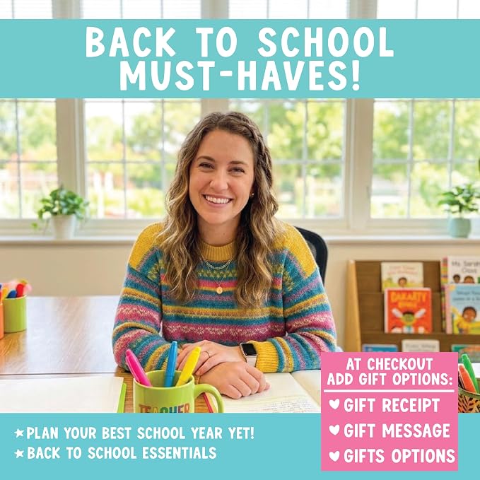 Hadley Designs Large Teacher Desk Calendar 2026-2027 - Desktop Calendar 2026, 18-Month Academic Desk Calendars for School, Home & Office, Cute Classroom Must Haves, Back to School Teacher Gifts