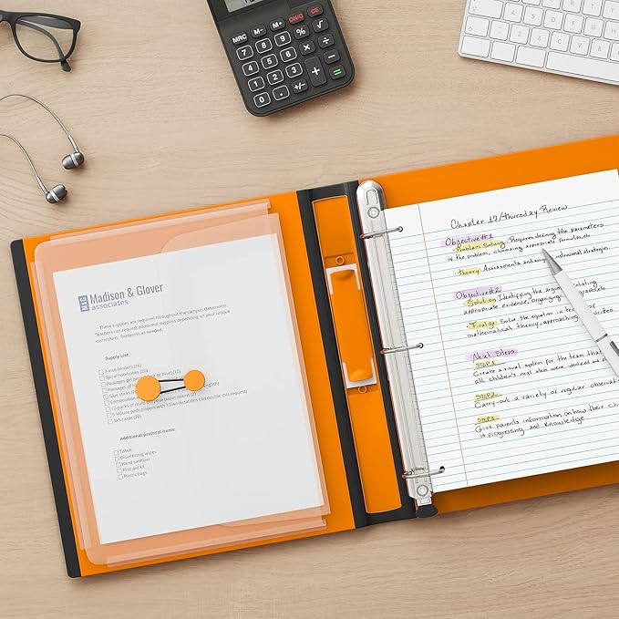 Staples Better Binder 1‑Inch D‑Ring 3‑Ring View Binder, Durable High‑Quality Binder for Office & School Organization, Orange