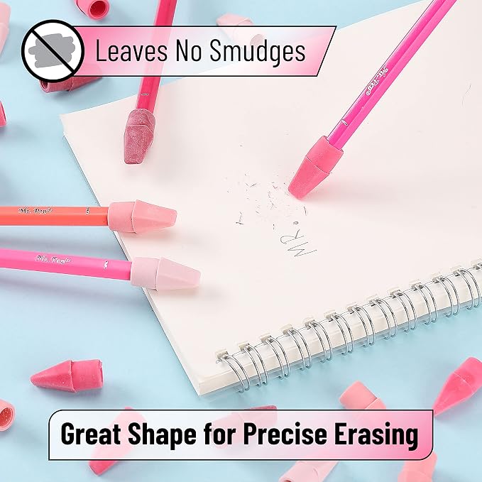 Mr. Pen- Pencil Erasers Toppers, 120 Pack, Pink Shades, Erasers for Pencils | Pencil Top Erasers, Pencil Eraser