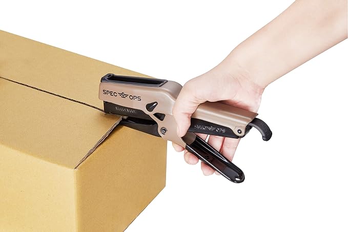 Spec Ops Tools Elite Duty Packaging Plier Stapler, 7/16"" Crown, 1/4""-3/8"" Leg Length Staples, 3% Donated to Veterans
