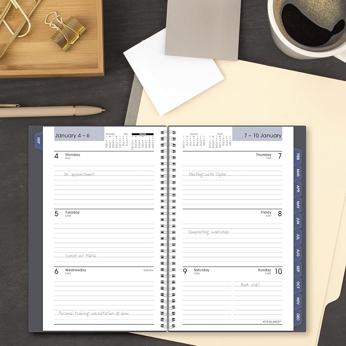AT-A-GLANCE 2027 Planner, Weekly & Monthly, 5" x 8", DayMinder, Gray (GC2000727)