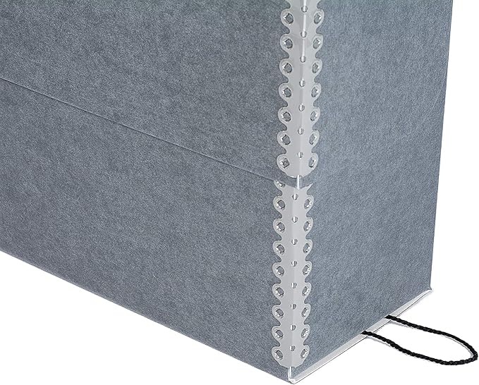 Lineco Archival Document Storage Box, Gray, 12.5" x 10.5" x 5" | Letter-Sized, Metal Edge, Acid-Free Boxboard Case, Organize Files, Prints, Photos, Pack of 2