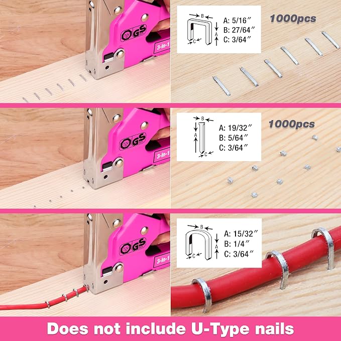 ValueMax Staple Gun, Heavy Duty 3-in-1 Manual Nail Gun with 2000 Staples, Remover, Upholstery Stapler for Wood, Furniture, Carpet, Carpentry, DIY, Wire, Decoration, Craft, Fixing Material, Decoration | Staple Remover Included, Upholstery Work, Wood Fur...