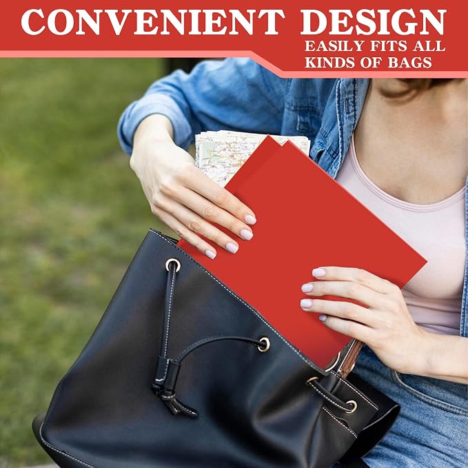 VZCPYTPM 50 Pack Red Folders with Pockets,2 Pocket File Folders | Fit Letter Size (8.5 x 11 Inch),Professional Design with Business Card Slot for Office and School Organization
