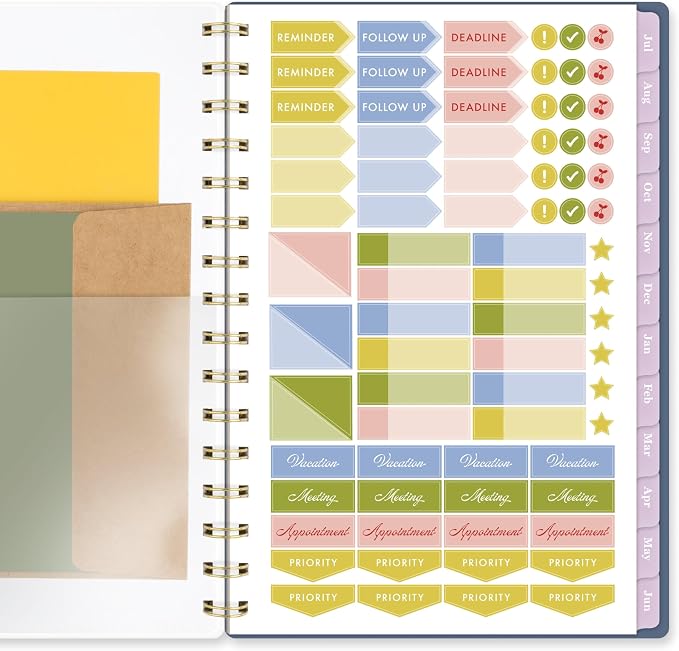 Cambridge Planner 2026-2027 Weekly & Monthly Academic 12-Month July-June, 5-1/2" x 8-1/2", Cherrywood Lane, Cosmo Garden (CL17-200A)