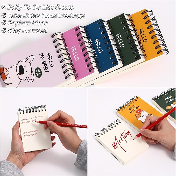 8pcs Dreamdove Blank Page Journal 3.1" X 4.3"Small Spiral Pocket Notebook Blank Unlined Notepads160 Pages Cute Spiral Blank Notebook No Lines Top Notebook Unlined Little Memo Steno Note Pads Nursing Notepad For Work, School, Office, Nurse, Travel