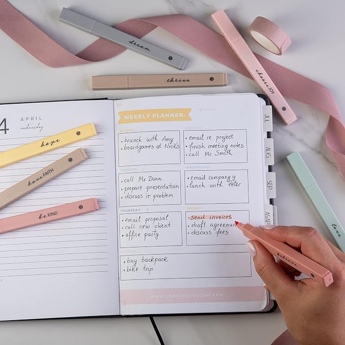DIVERSEBEE Bible Highlighters with Soft Chisel Tip, No Bleed (Boho) | 8 Pack Assorted Colors Pens, Quick Dry, Cute Aesthetic Markers, Bible Study Journaling Supplies and Accessories