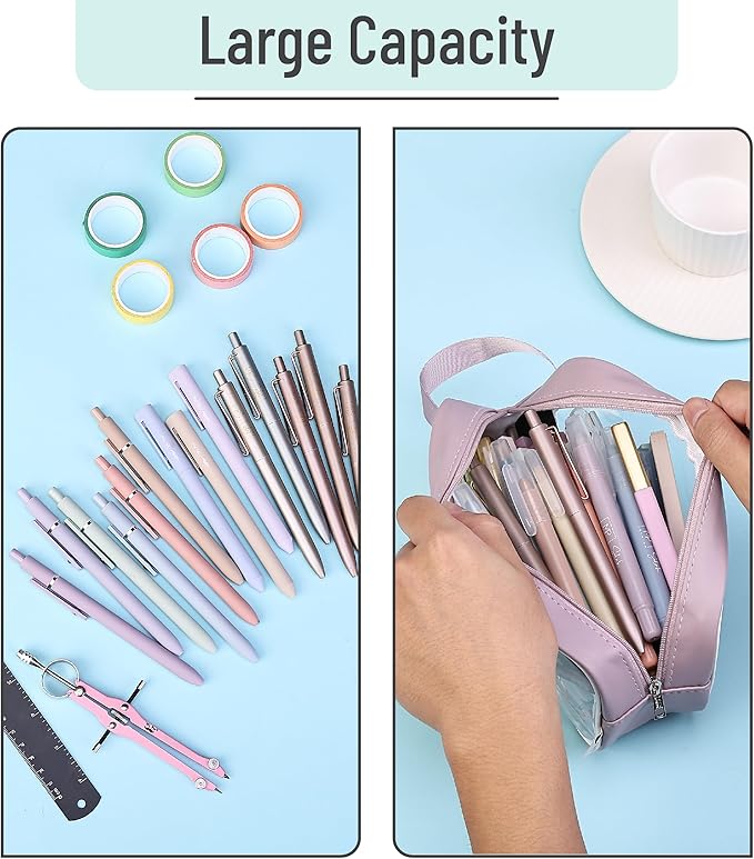 Mr. Pen- Clear Pencil Pouch, Large Capacity Makeup Pouch | Clear Pen Pencil Case, Cosmetics Bag, Multi-Purpose for Travel, School, Teen Girls, Transparent Stationary Bag