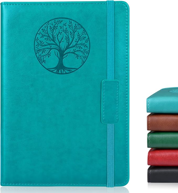 Biuwory Leather Journal Notebook,256 Thick Lined Pages,Hardcover 5.7"×8.3" | Vintage Journal for Women Men,Work,School,Business,Travel Diary,Note taking,College Ruled Writing,Daily Journaling Notebook