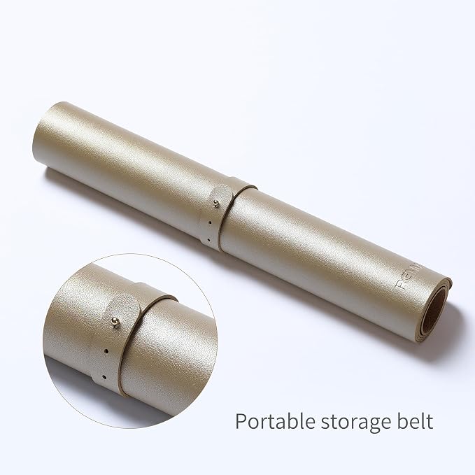 RENMTURE Desk Pad, Cork & PU Leather Desk Mat, Large Mouse pad, Non-Slip Desk Protector and Blotter, Waterproof Writing Pad, Desk Accessories and Organizers for Home Office (Golden,23.6" x 13.7")