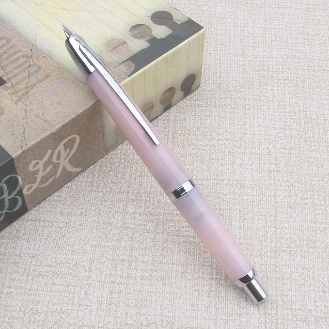 JINHAO 20 pink silver Press Fountain Pen Retractable EF Nib Transparent Black Writing Ink Pen with Converter School Office Supplies