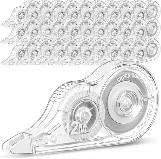 AmazingSpark 30 Pcs Correction Tape Bulk 39.4 ft White Wrong out Tear-resistant Instant Corrections Easy to Use Applicator for School, Office, Note Taking, Journal, Tape Width 0.2in (Clear)