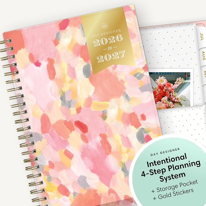 Blue Sky 2026-2027 Weekly & Monthly Academic Planner, 5"x8", Smitten | July 2026 - June 2027, Flexible Cover, Wirebound, Storage Pocket, Stickers, Academic Year, Day Designer