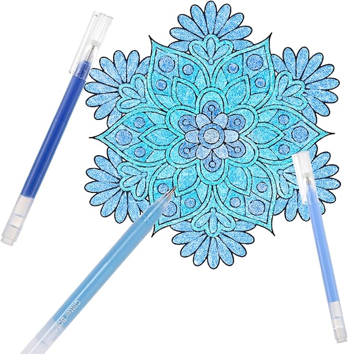 Blue Gel Pens Set,24 Colored Gel Pens Glitter Metallic Pastel Morandi Neon Color Gel Pen More Ink Colored Gel Pens for Drawing, Doodling, Scrapbook, Journaling