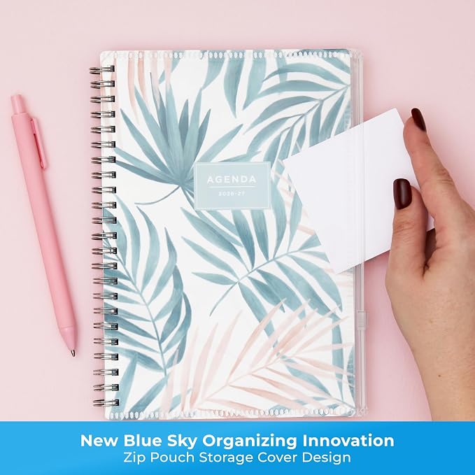 Blue Sky 2026-2027 Weekly & Monthly Academic Planner, 5"x8", Seychelle | 15-Month, April 2026 - June 2027, Flexible Cover With Zip Pouch, Wirebound, Storage Pocket, Academic Year