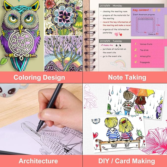 iBayam Journal Planner Fineliner Pens Fine Point 0.38mm, Cute School office | 18 Vibrant Colors, Smooth Writing, Art Markers for Bullet Journaling Note-taking Scrapbooking Calendar, Drawing Sketching Pen