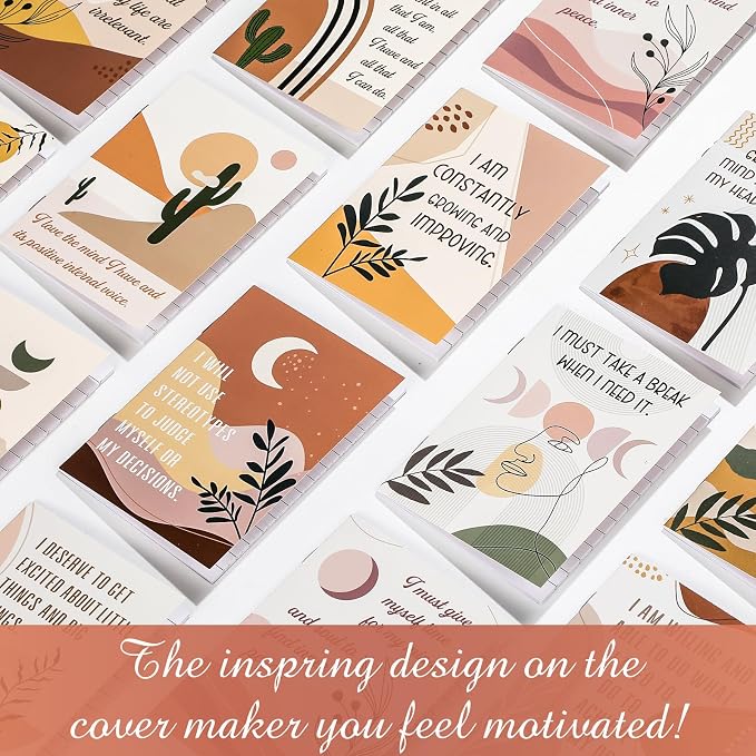 Tatuo 24 Pcs Positive Affirmation Notebooks for Women Boho Inspirational Notebook Small Motivational Encourage Notepads Daily Affirmations Journal for Student Teacher Coworker Back to School Supplies
