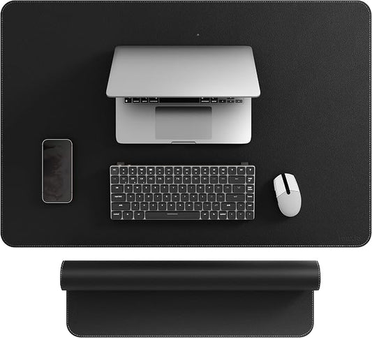 Mydours 36” x 24” Large Desk Mat - XL Desk Pad with PU Leather Surfaces - Extended Desk Mat for Home Office & Computer Workstation - Gaming Mouse pad for Keyboard & Laptop (Black)
