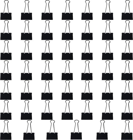 Clipco Binder Clips Large 1.5-Inch Black (48-Pack)