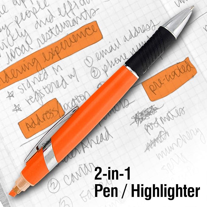 SyPen Highlighter with Ballpoint Pen Combo, Comes in an array of bright colors, 10 pack