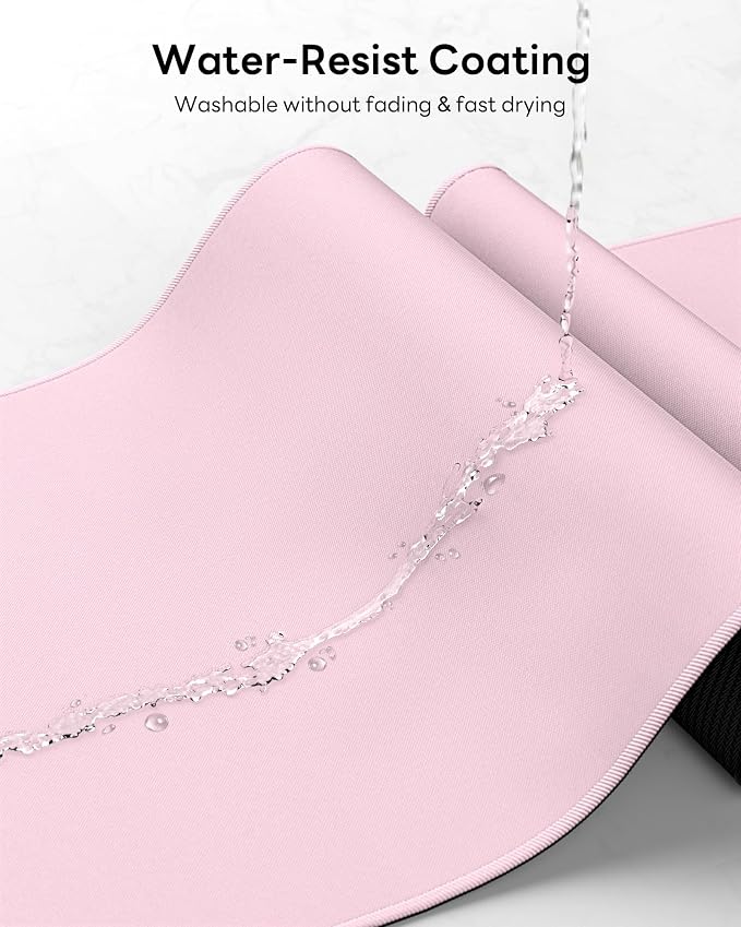 Pink Mouse Pad, 31.5 x 11.8 Large Desk Mat with Stitched Edges & Non-Slip Base, Mousepad for Office, Home, Work