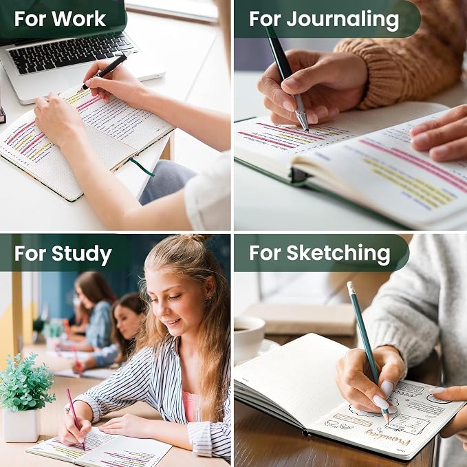 Taja Dotted Journal Notebook for Women & Men, Hardcover Leather Journal for Writing, A5 Dotted Journaling Notebook for Work & Sketching, Perfect for Office School Home Supplies, 160 Pages, Butterfly