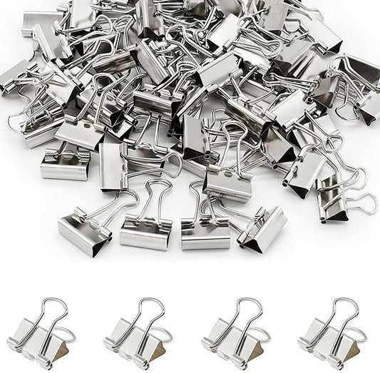 50 Pack Small Silver Binder Clips 3/4 Inch (19 mm), Colored Little Paper Clamps, Tiny Mini Paper Clips for Office Home School Business 0.75"