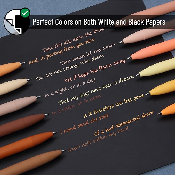 Mr. Pen- Retractable Gel Pens, 12 Pack, Assorted Color Ink | Fine Point 0.5mm, Fast Dry, Smooth Writing, Cute Pens for Drawing, Writing Planner and School Supplies