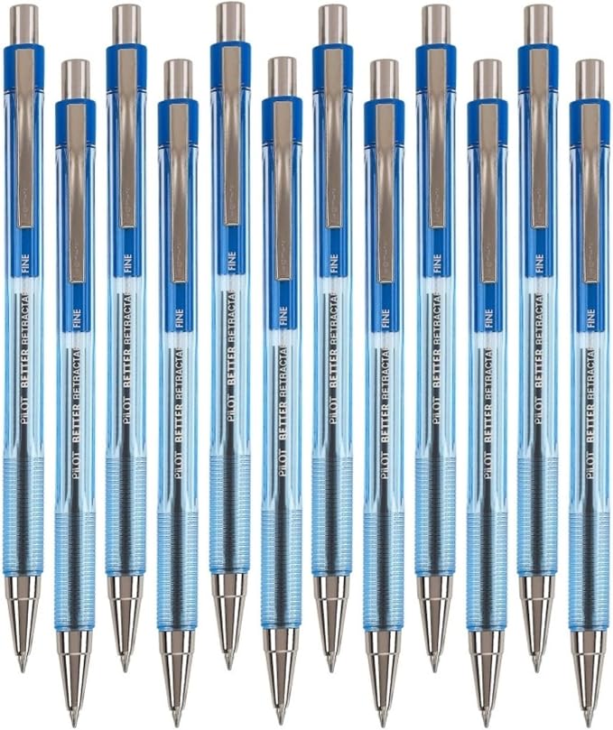 Pilot Better Retractable Ballpoint Pen , Blue Fine Point, 12-Count (30001)