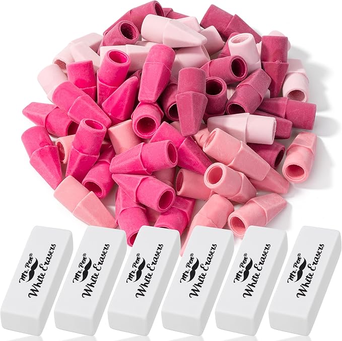 Mr. Pen- School Eraser Combination Set, 66 Pack, Pink Shades | Latex Free Erasers for School, Office, Art Sketching, Homework, Exams, Clean Smudge-Free Correction