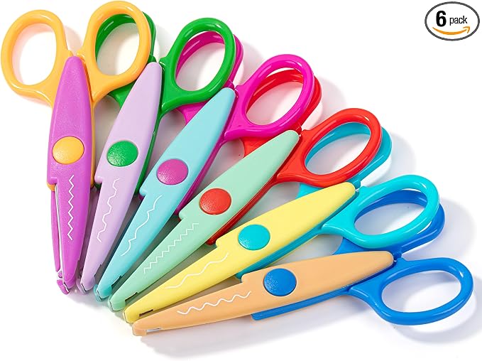 Mr. Pen- Craft Scissors Decorative Edge, 6 Pack, Spring Colors | Zig Zag Scissors for Crafting, Scrapbooking, Fancy, Pattern, Design