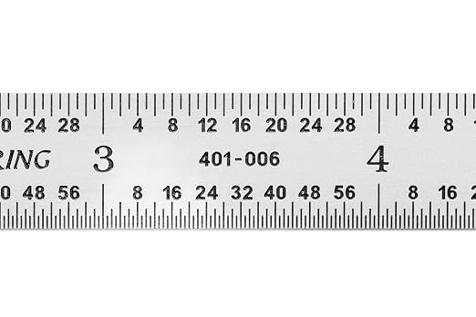 PEC Tools 6" Flexible Machinist Rule - Made in USA - 4R Graduations (1/8,1/16,1/32,1/64), Hardened Steel Ruler, Built to Last for Lifetime