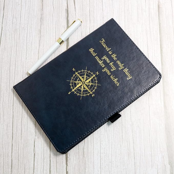 CustomDesign.Shop Personalized Custom Premium Hardcover A5 Notebook | Design A Truly Unique Journal | Gold Embossed Gift Idea (Blue)