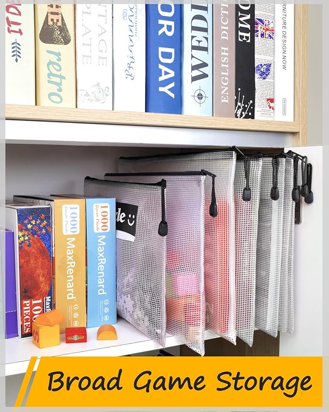 SUNEE Mesh Zipper Pouch 11x16 in (Black, 30 Packs), Large Mesh Zipper Pouch Bags for School Office Supplies, Puzzles & Games, Travel Accessories