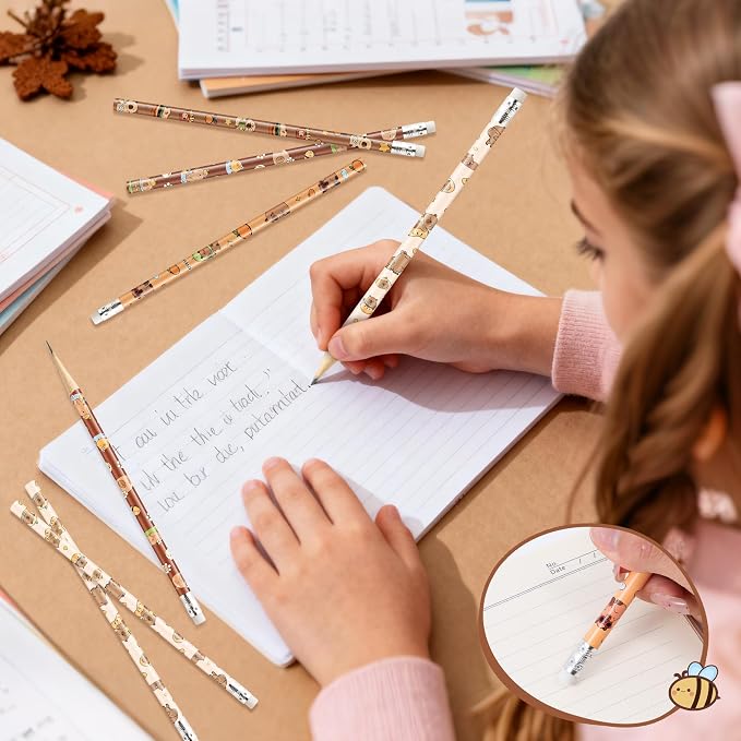 Xqumoi CAPY Pencils with Eraser - Cute CAPY #2 HB Pencils, School Classroom Student Rewards Back to School Office Supply Animal Print Goodie Bag Fillers Stuffers Birthday Party Favors
