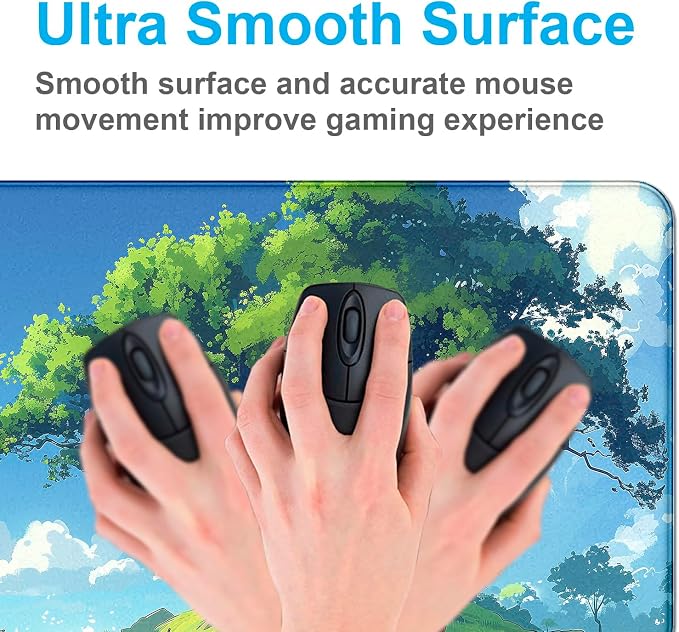 Large Green Plant Outdoor Landscape Office Desk Pad, Computer Mouse Pad | Large Extended Mouse Pad; Full Desk Coverage; Waterproof Coating; Stable Anti-Slide Base For Gaming, Office, Study Daily Use