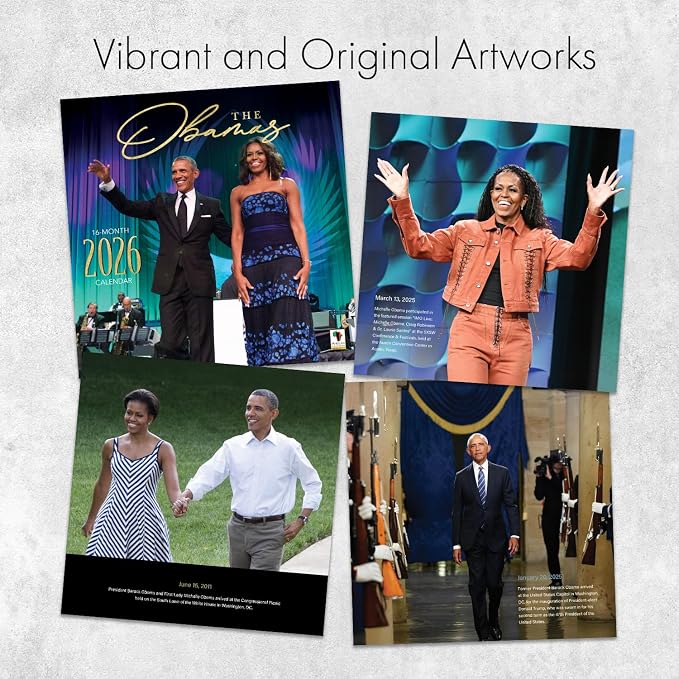 African American Expressions 2026 Wall Calendar Gift – The Obamas – Monthly Calendar Celebrating Black Culture & History, 12x12 Hanging Calendar, 16 Months