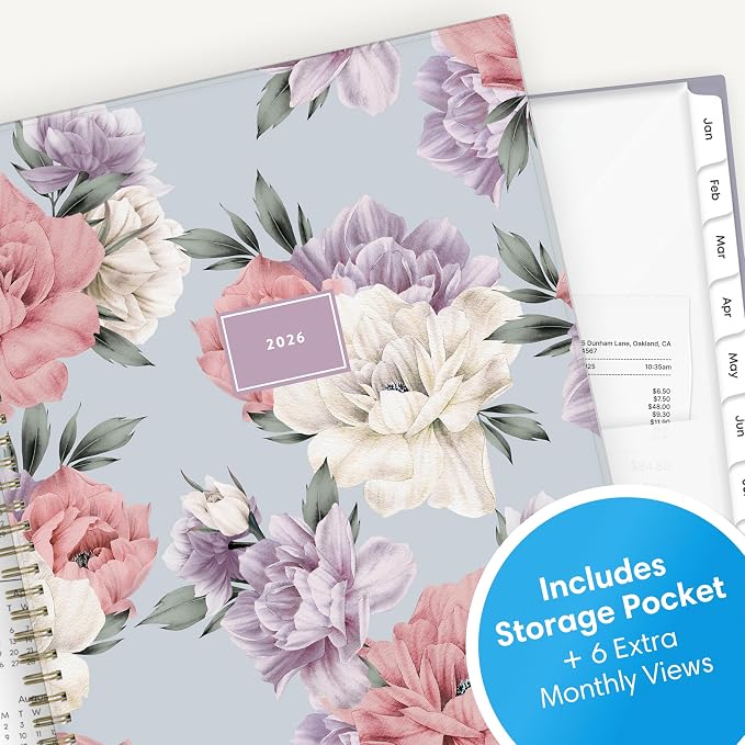 Blue Sky 2026 Weekly & Monthly Planner Calendar, 8.5"x11", Tula | January 2026 - December 2026, Flexible Cover, Durable Twin Wire Binding, Laminated Tabs, Storage Pocket