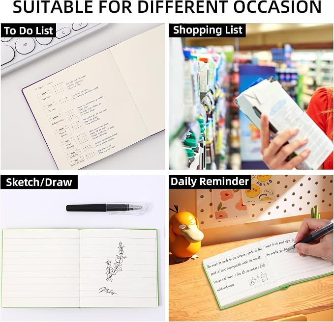 BOBO RABBIT 3 Pack Mini lined Notebooks Pocket Size Journal 200 Pages Small Softcover Leather Cartoon Capybara Cute Journal for Student Note Taking Writing Lay Flat, 3.9"x3.9" Inner(Mini Square)