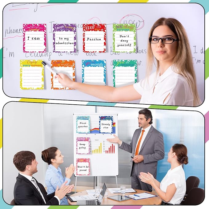 Yinder 24 Pcs Inspirational Sticky Notes, Back to School Supplies, Cute Motivational Sticky Notes Pad Employee Appreciation Gifts Bulk for Teacher Coworker Office 3 x 3'' (Inspirational,Colorful)