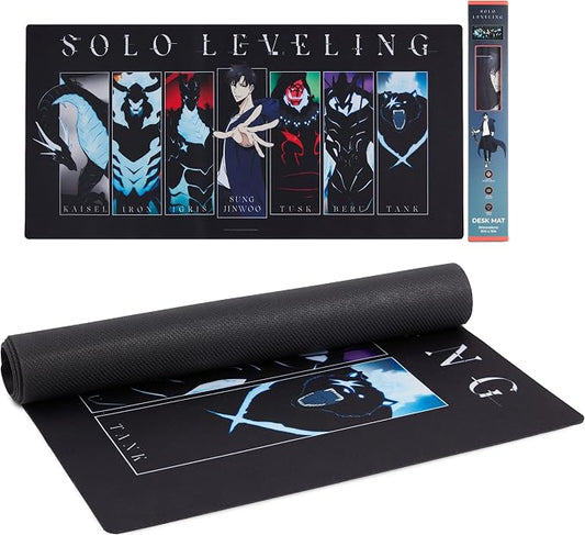 Solo Leveling Large Gaming Mouse Pad 31"x15" XL Computer Desk Mat, Anime | Oversized 31x15in Solo Leveling anime gaming mouse pad, smooth fabric top, stitched edges, non-slip rubber base.