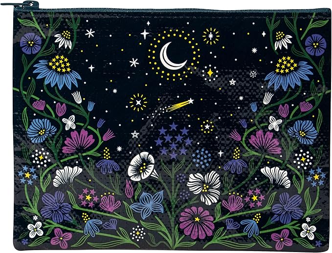 Blue Q Zipper Pouch, Made from 95% Recycled Material, 7.25" h x 9.5" w, Colorful Chunky Zipper