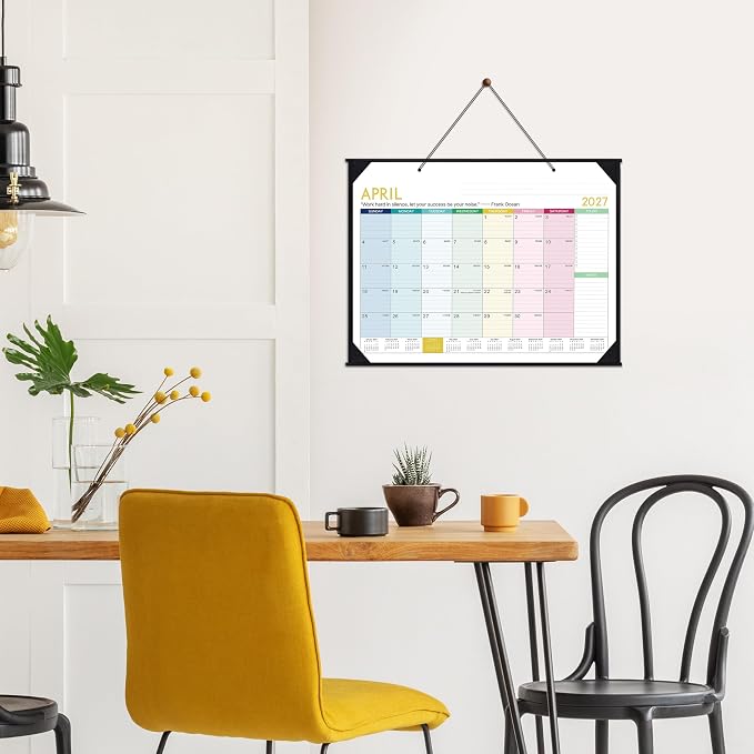 Desk Calendar 2026-2027 -18 Monthly Large Desk Calendar 2026-2027, 22" x 17", Jul. 2026 - Dec. 2027, Corner Protector, Large Ruled Blocks - Colorful Lump