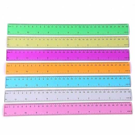Ruler 12 inch Rulers for Kids Plastic Clear Ruler Bulk for Classroom School Must Haves Supplies Tools Elementary Ruller with Centimeters