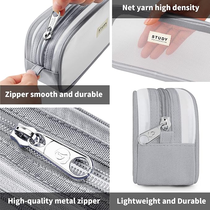 Fancy Forest Clear Mesh Pencil Case, Large Capacity Pen Case for School Exam & Students